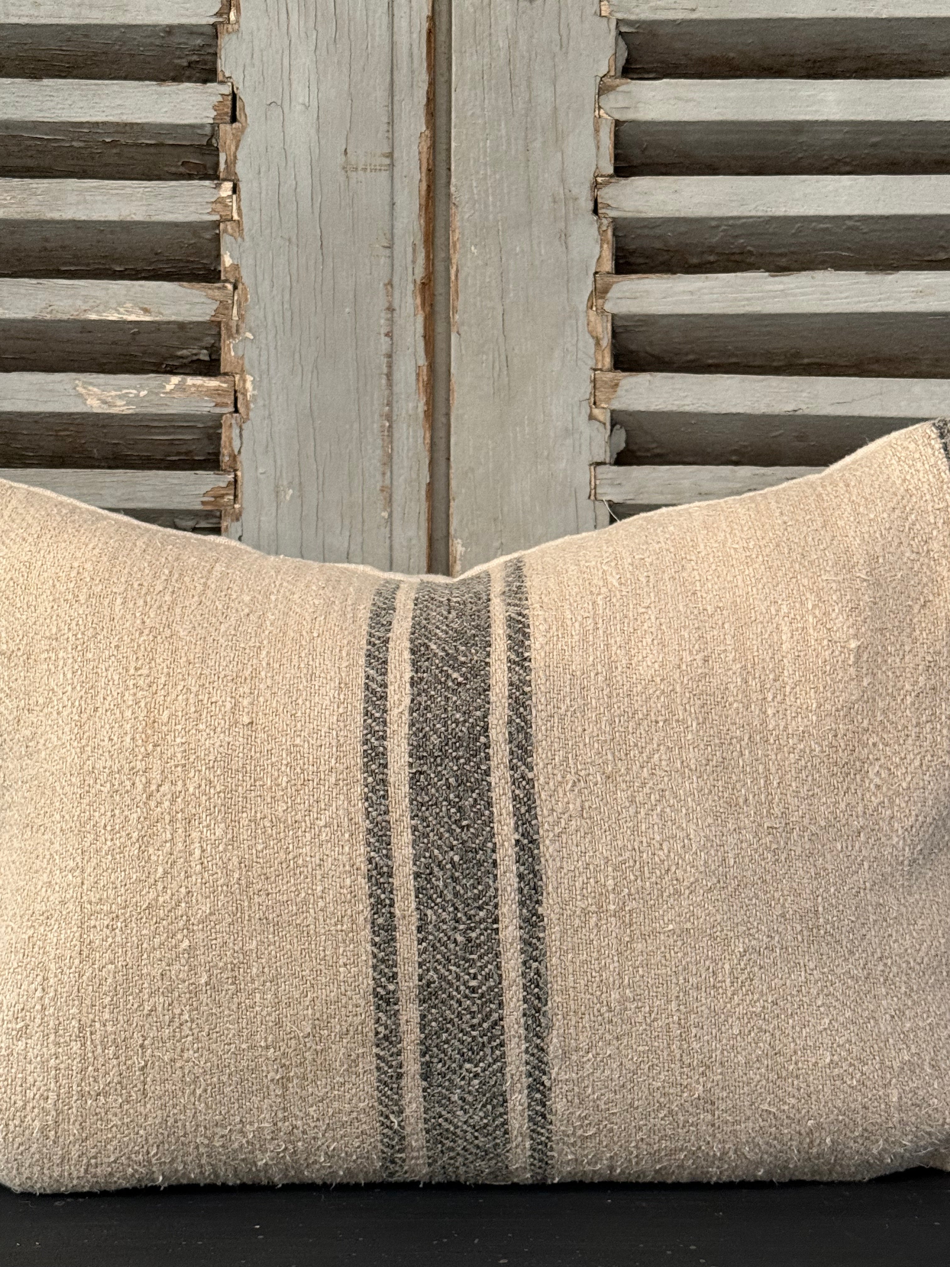 Antique Grainsack Cushion - 40cmW x 25cmH