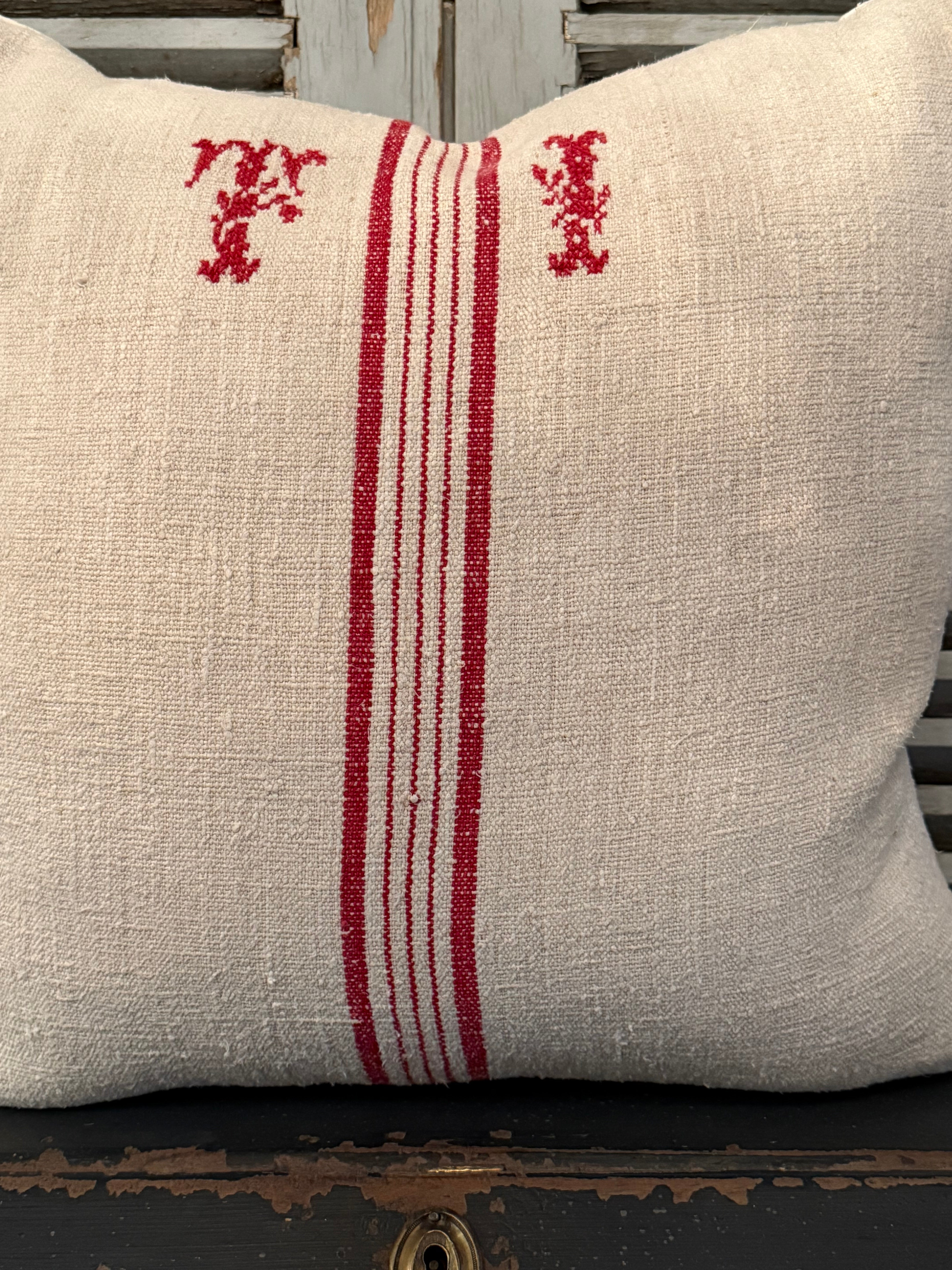 Antique Grainsack Cushion - 50cmH x 50cmW