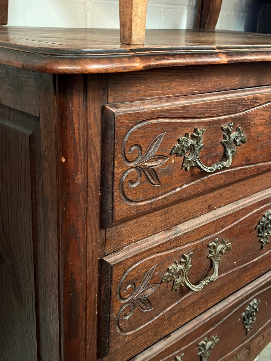 1920's French Oak Three Drawer Commode