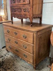 19th Century Louis XV Bleached Oak Commode