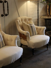 19th Century French Napoleon Button Backs