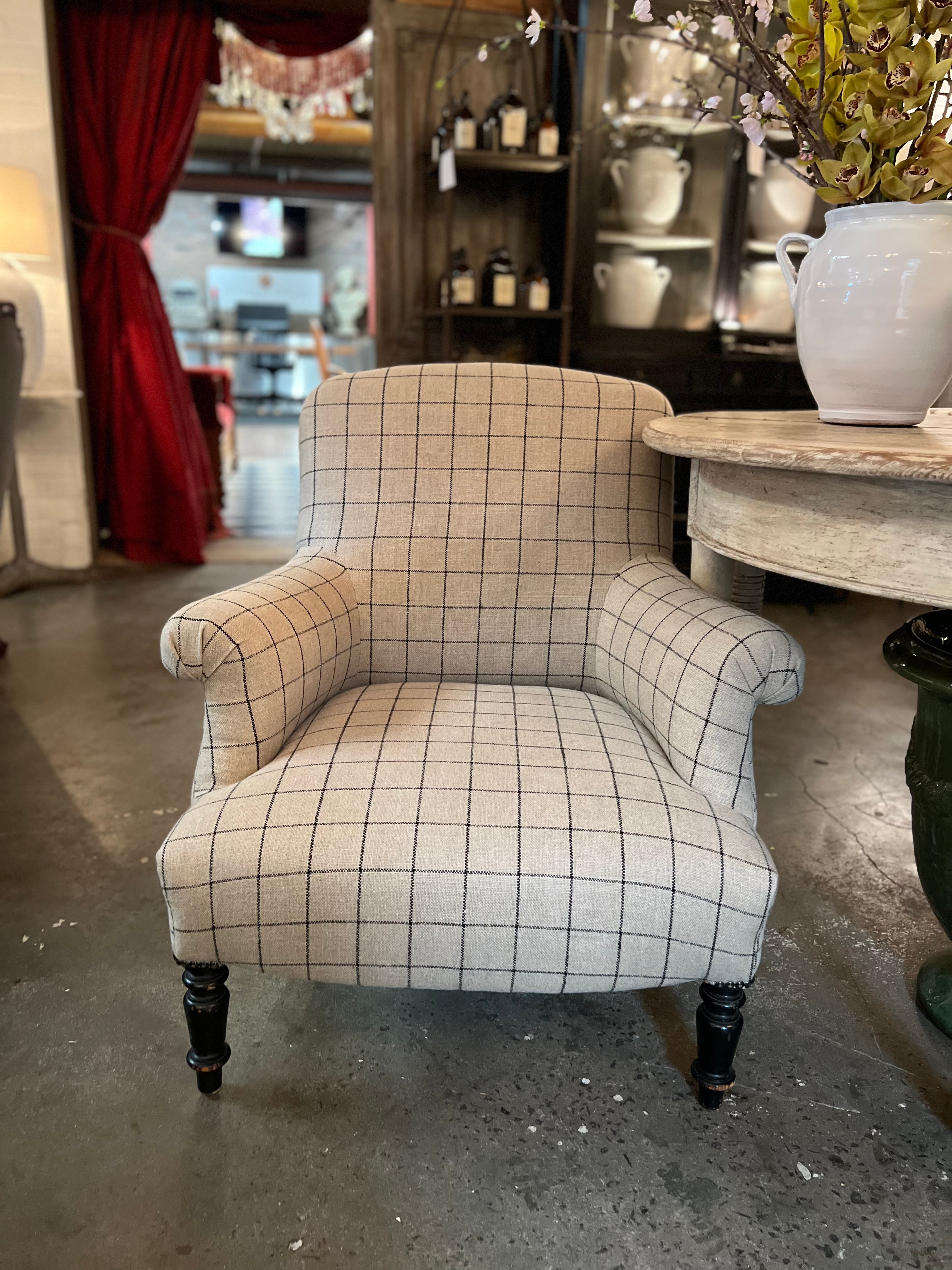 19th Century French Belgian linen Armchairs