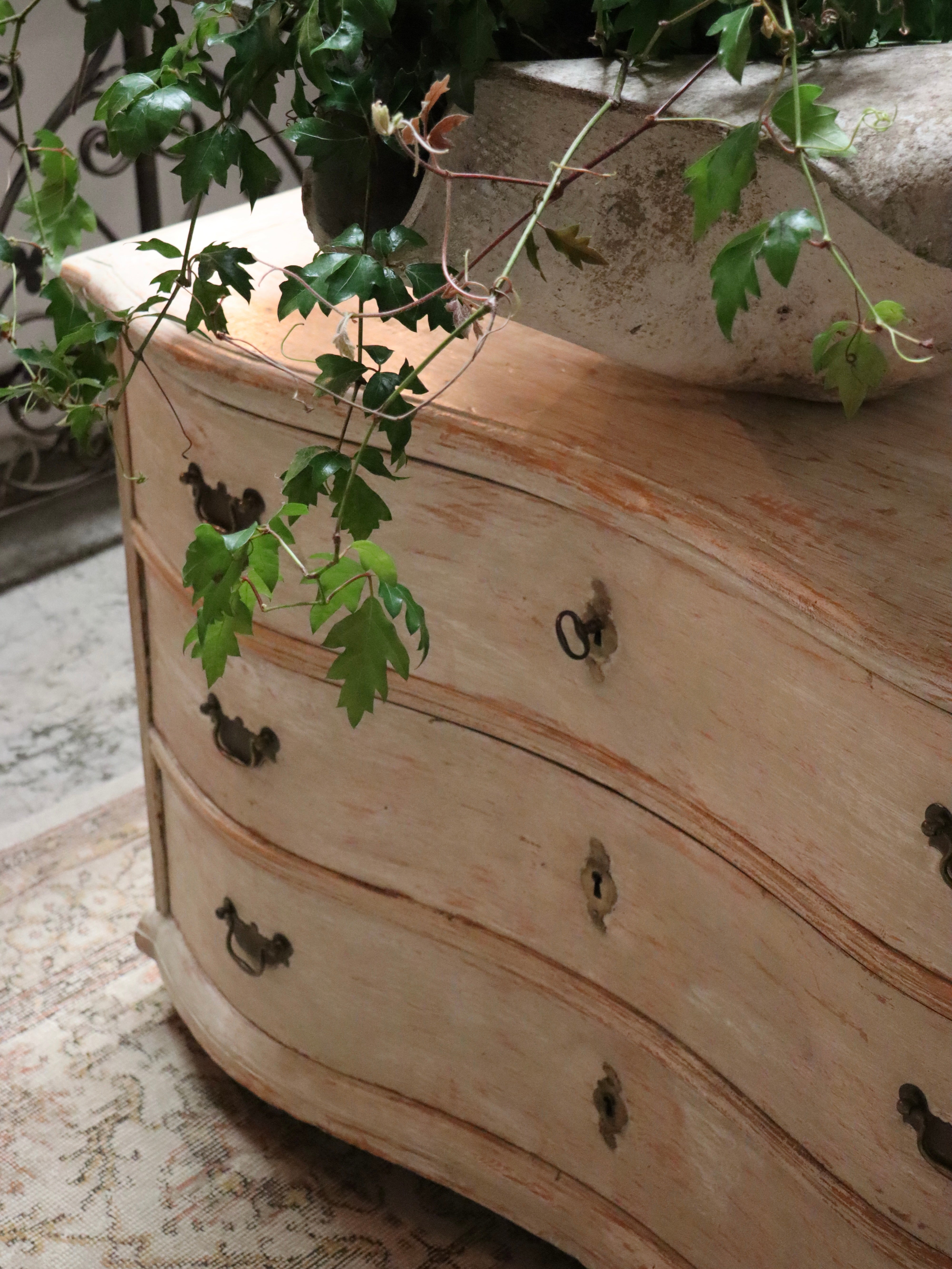 18th Century French Pine Serpentine Commode