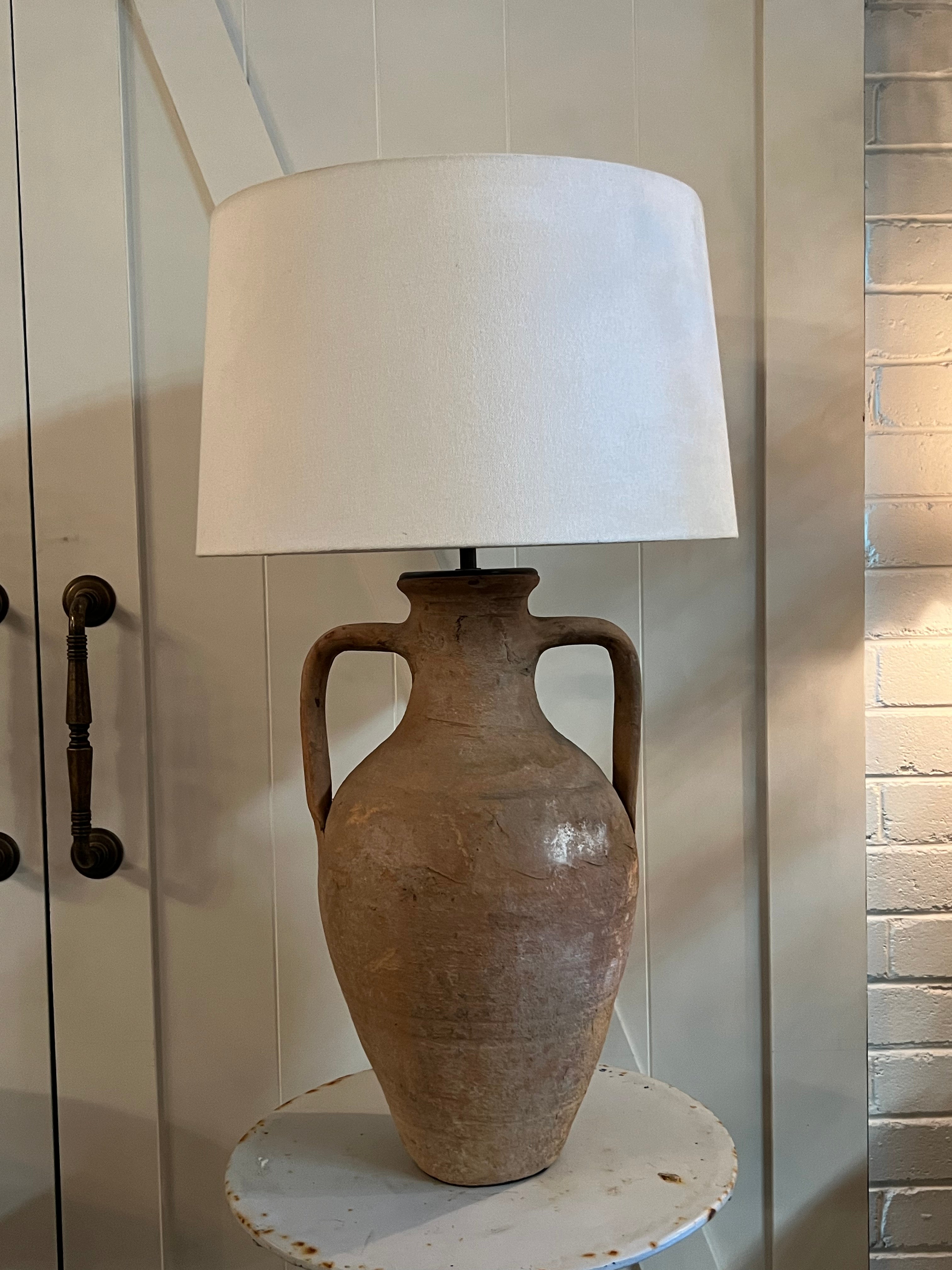 Antique Terracotta Urn Lamp