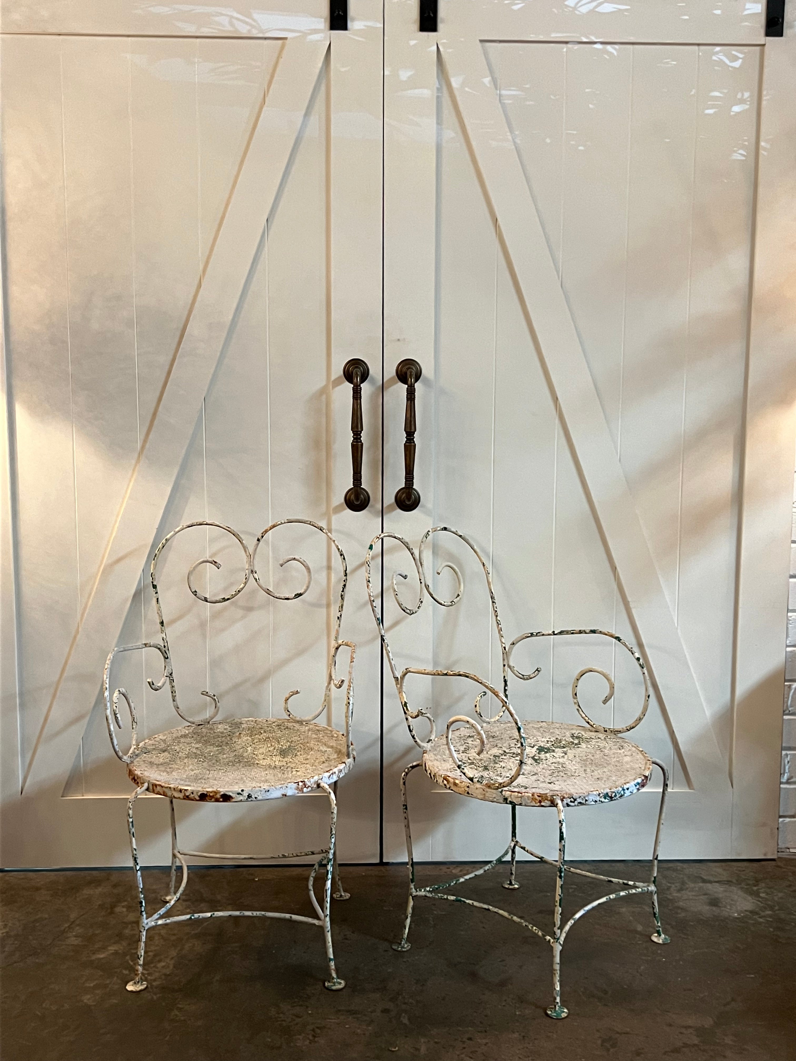 19th Century Wrought Iron Garden Chairs