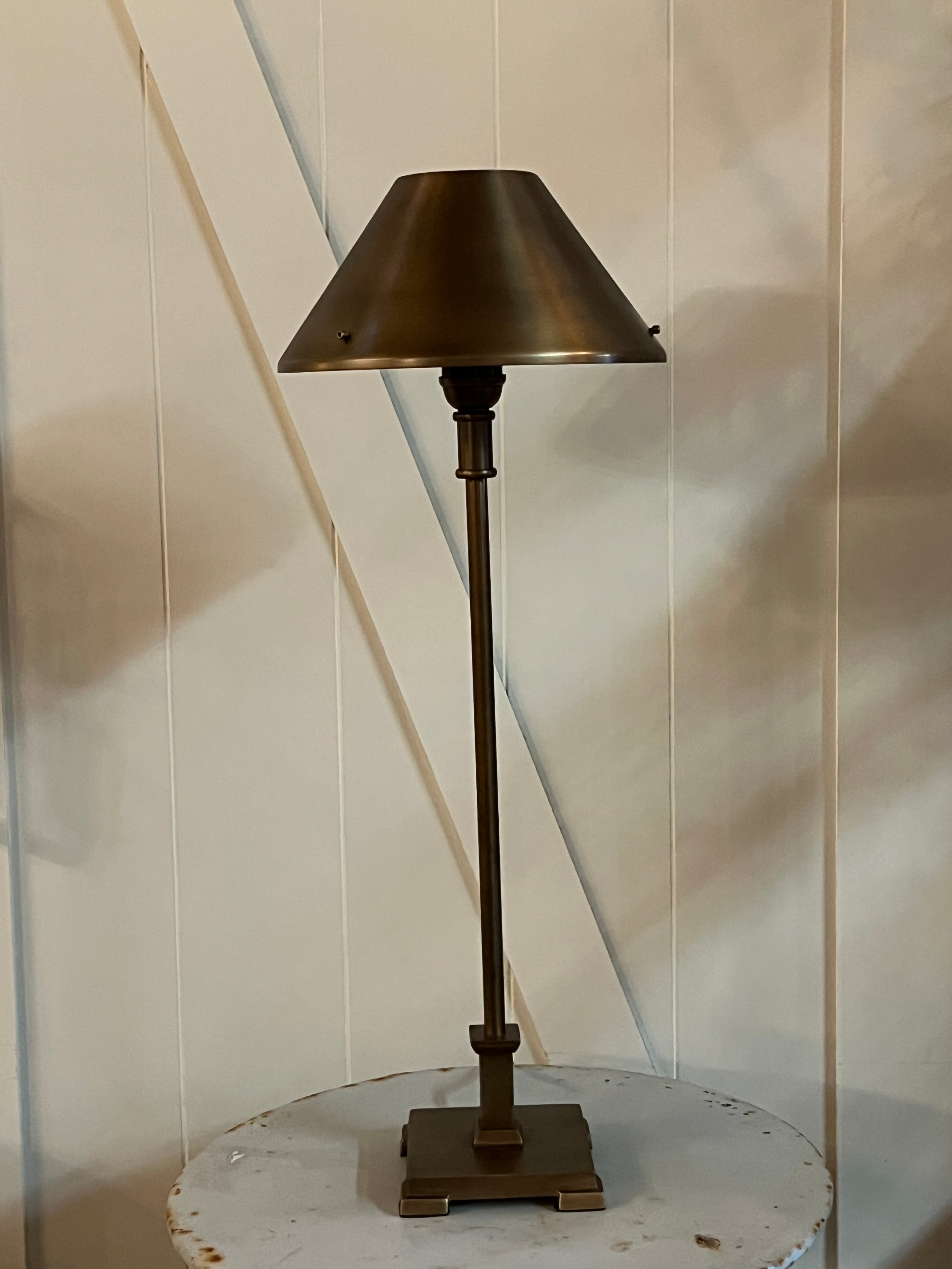 Tall Aged Brass Lamps