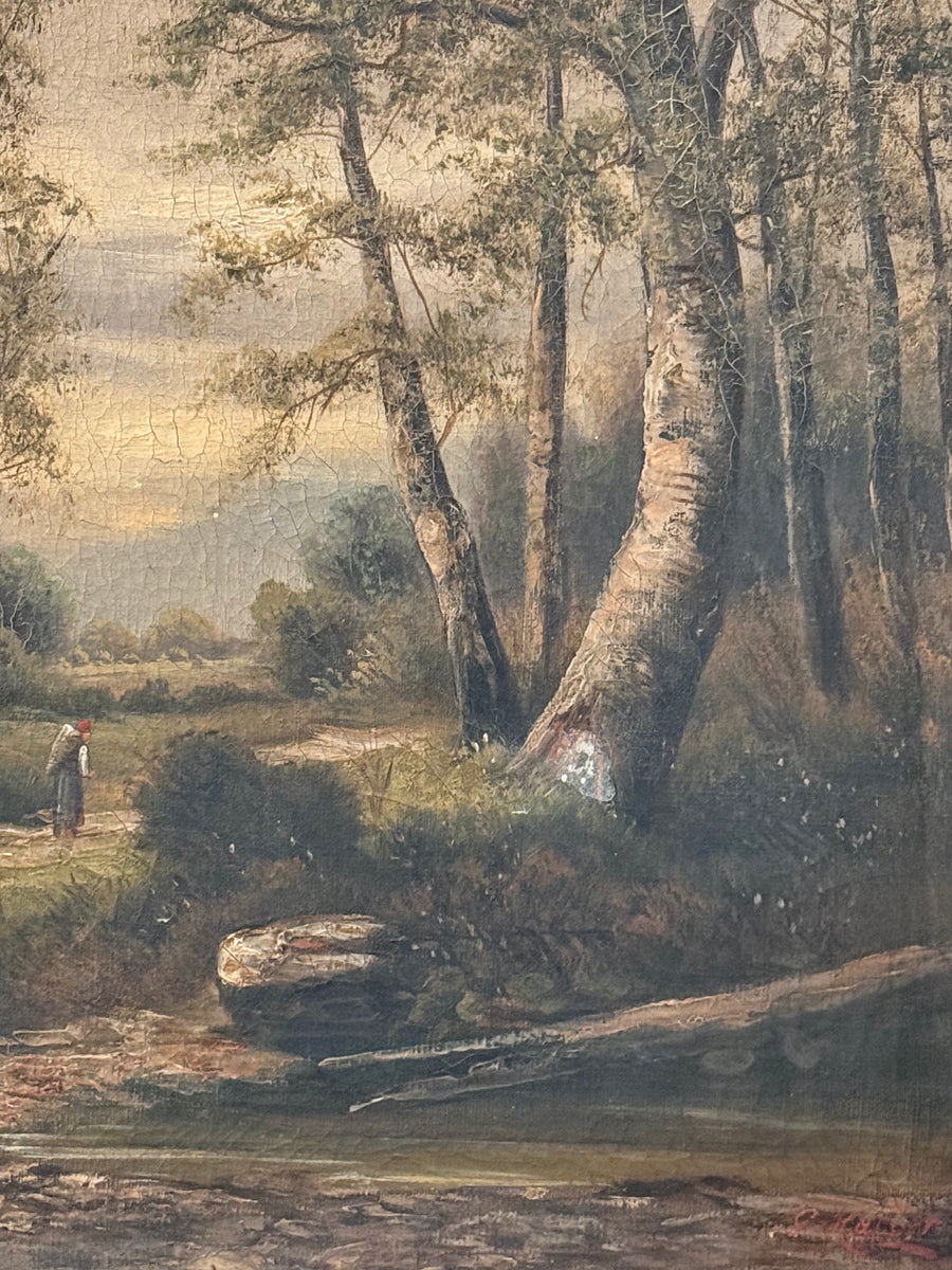 19th Century Oil On Linen By Georg Haller