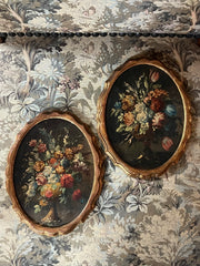 Pair Of Oval Italian Oil Paintings