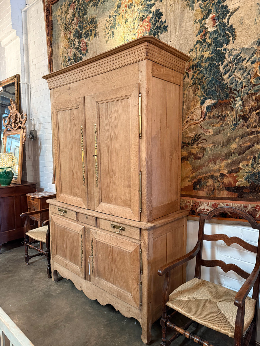 19th Century Bleached Buffet Deux Corps