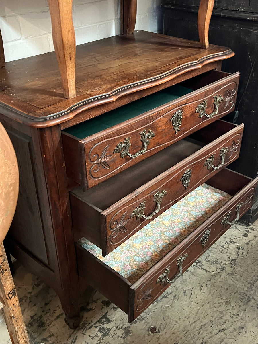 1920's French Oak Three Drawer Commode