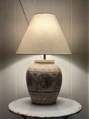 Antique Hand Painted Ceramic Table Lamp