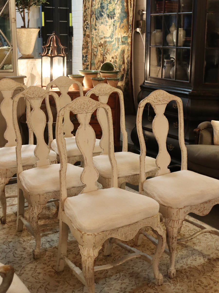 A Set Of 6 18th Century Swedish Dining Chairs