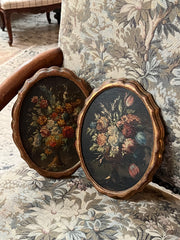 Pair Of Oval Italian Oil Paintings