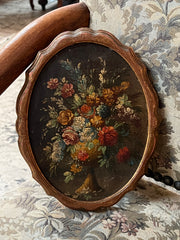 Pair Of Oval Italian Oil Paintings
