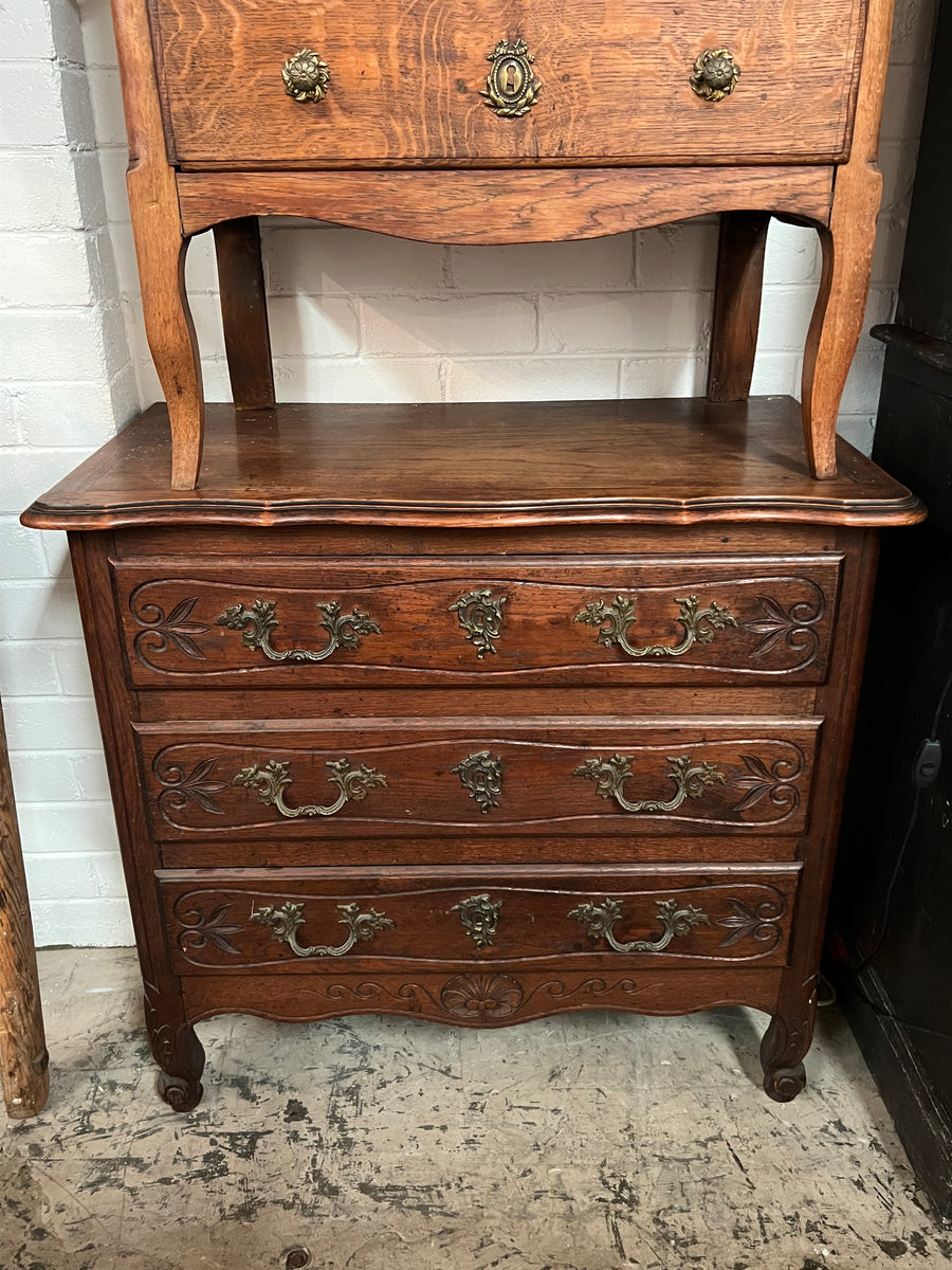 1920's French Oak Three Drawer Commode
