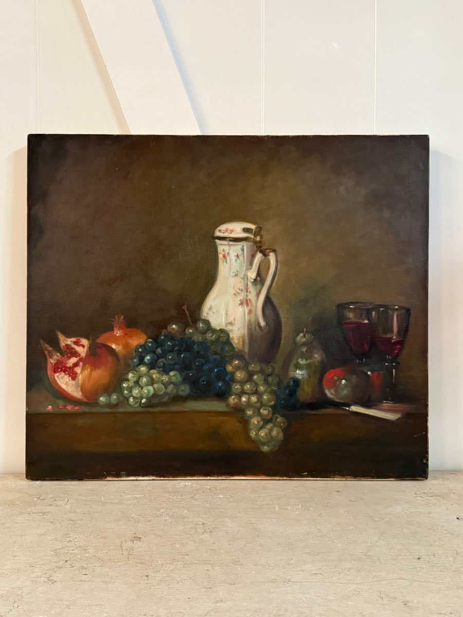 Vintage Oil On Canvas in the manner of  “Jean Siméon Chardin”