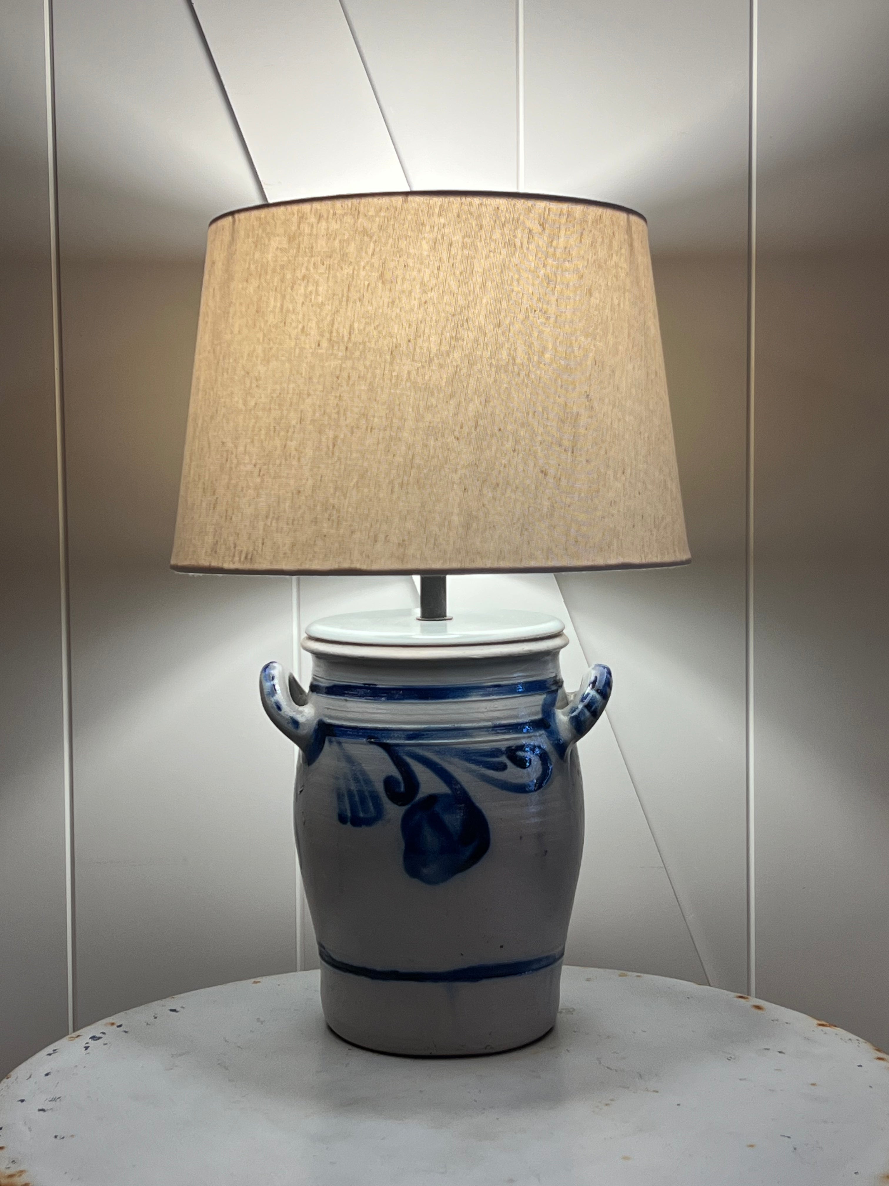 Antique German Stoneware Lamp 2