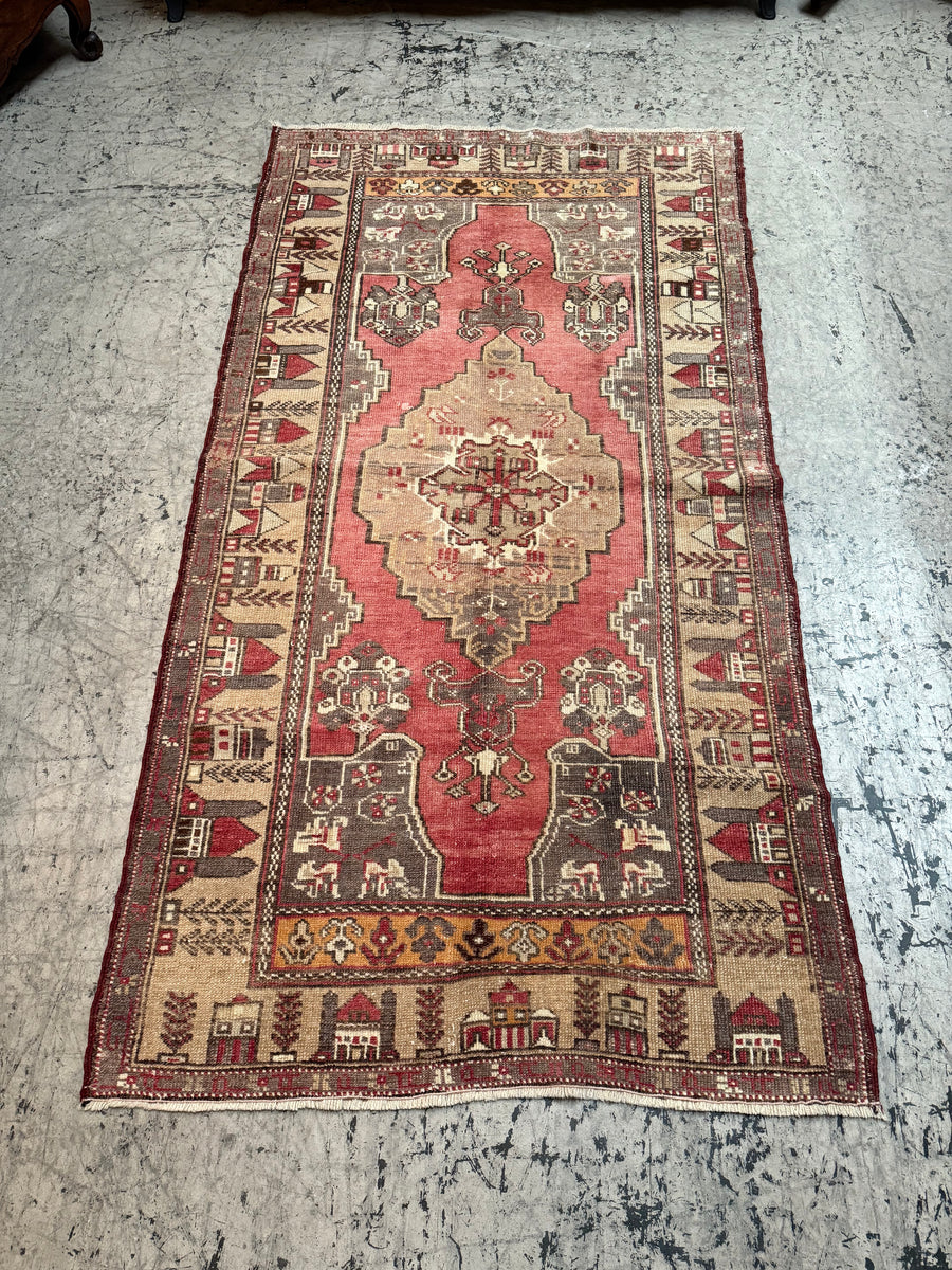 Vintage Turkish Rug - 205cmL x 111cmW