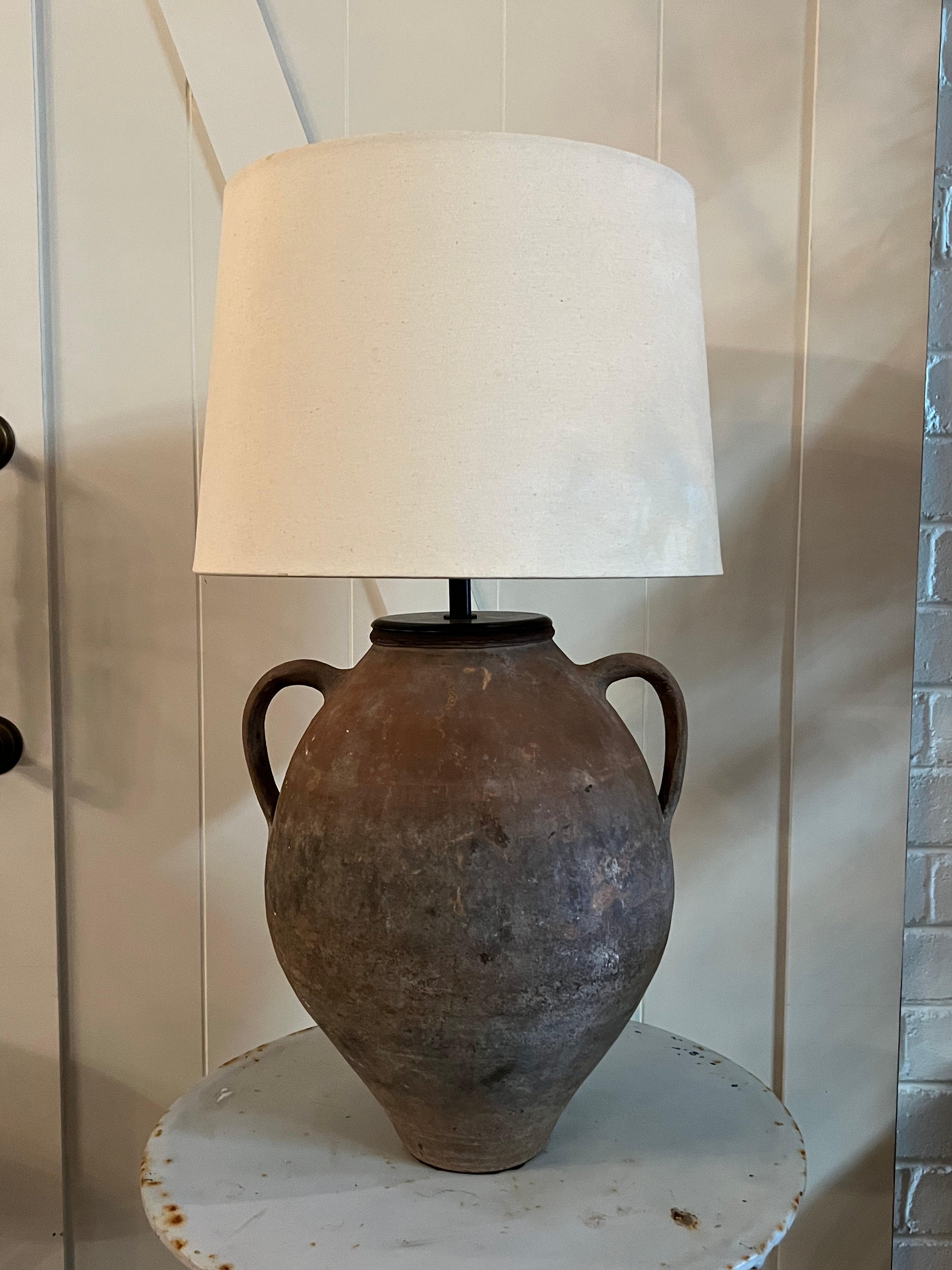 Fabulous Antique Terracotta Lamp