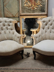19th Century French Deconstructed Button Backs