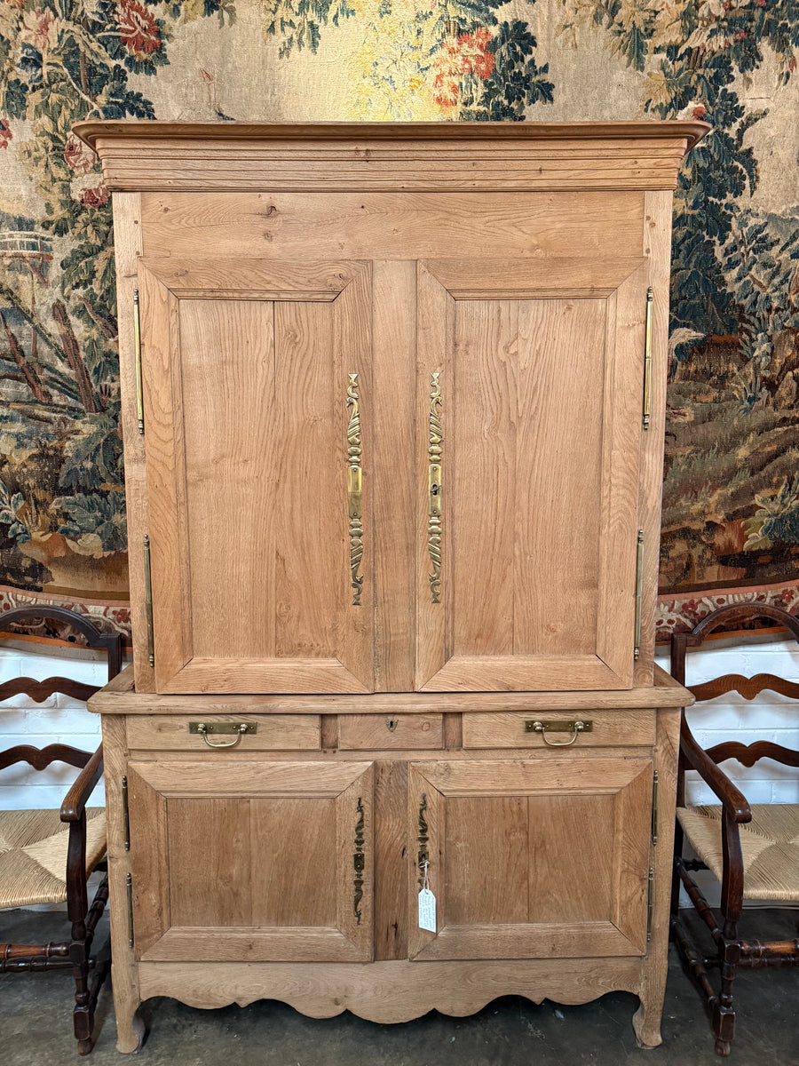 19th Century Bleached Buffet Deux Corps