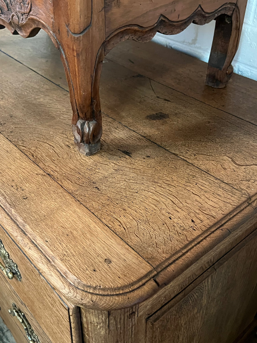 19th Century Louis XV Bleached Oak Commode