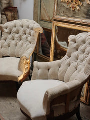 19th Century French Deconstructed Button Backs