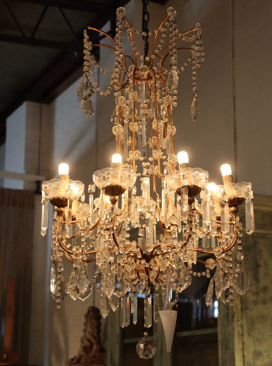 1920's Italian Crystal Chandelier