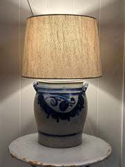 Large Antique German Stoneware Lamp 2