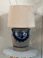 Large Antique German Stoneware Lamp 2